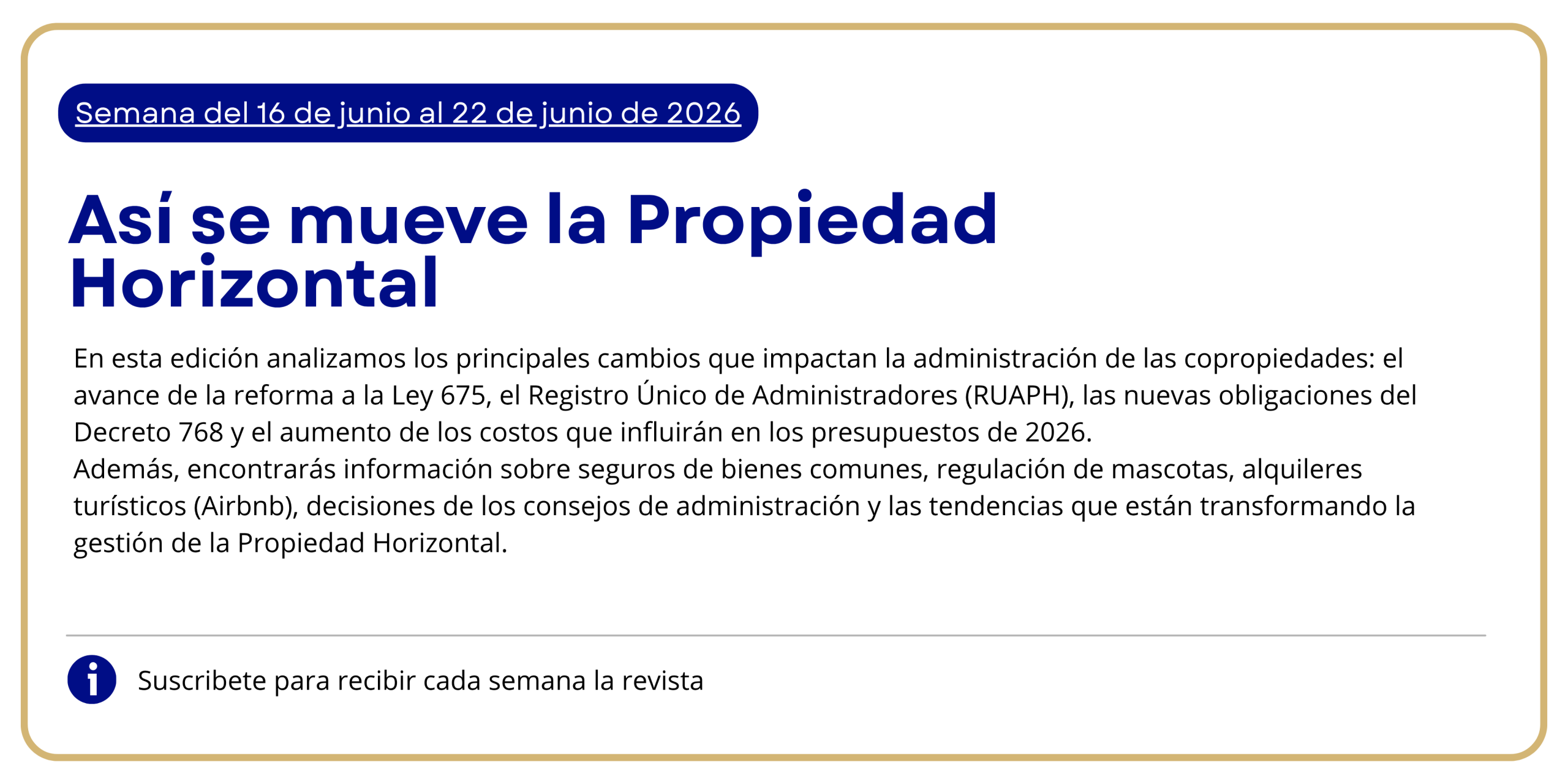 Semana del 16 de junio al 22 de junio de 2026