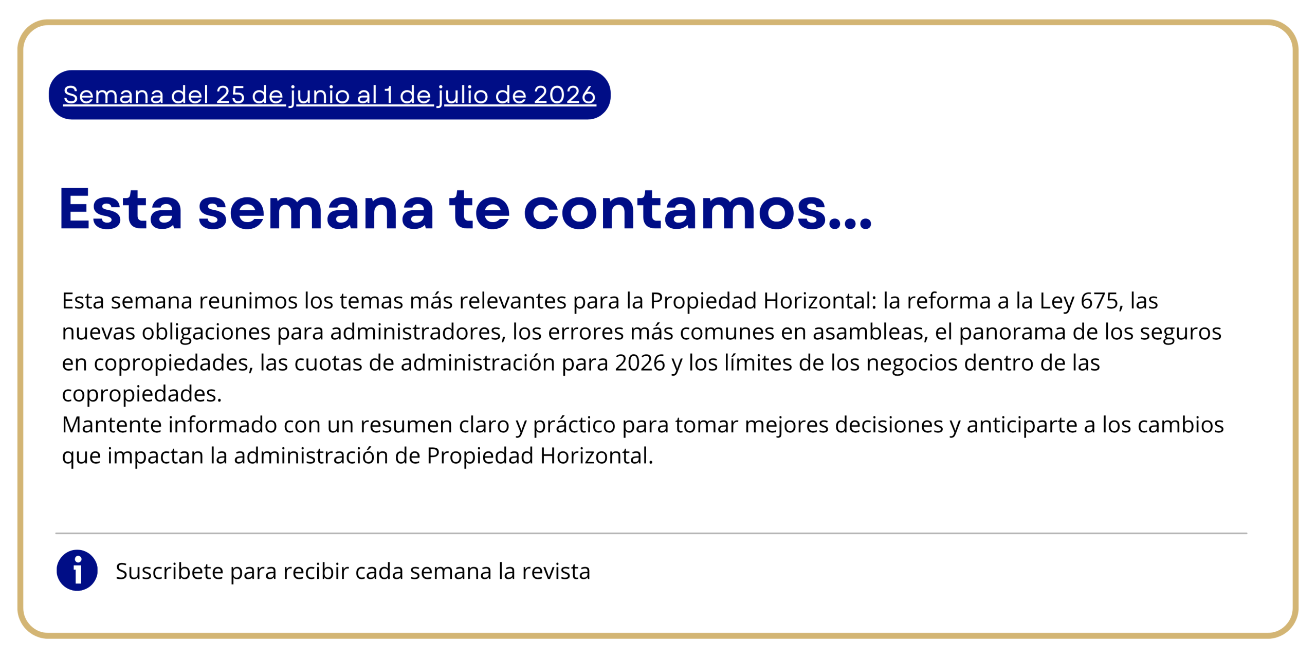 Semana del 25 de junio al 1 de julio de 2026
