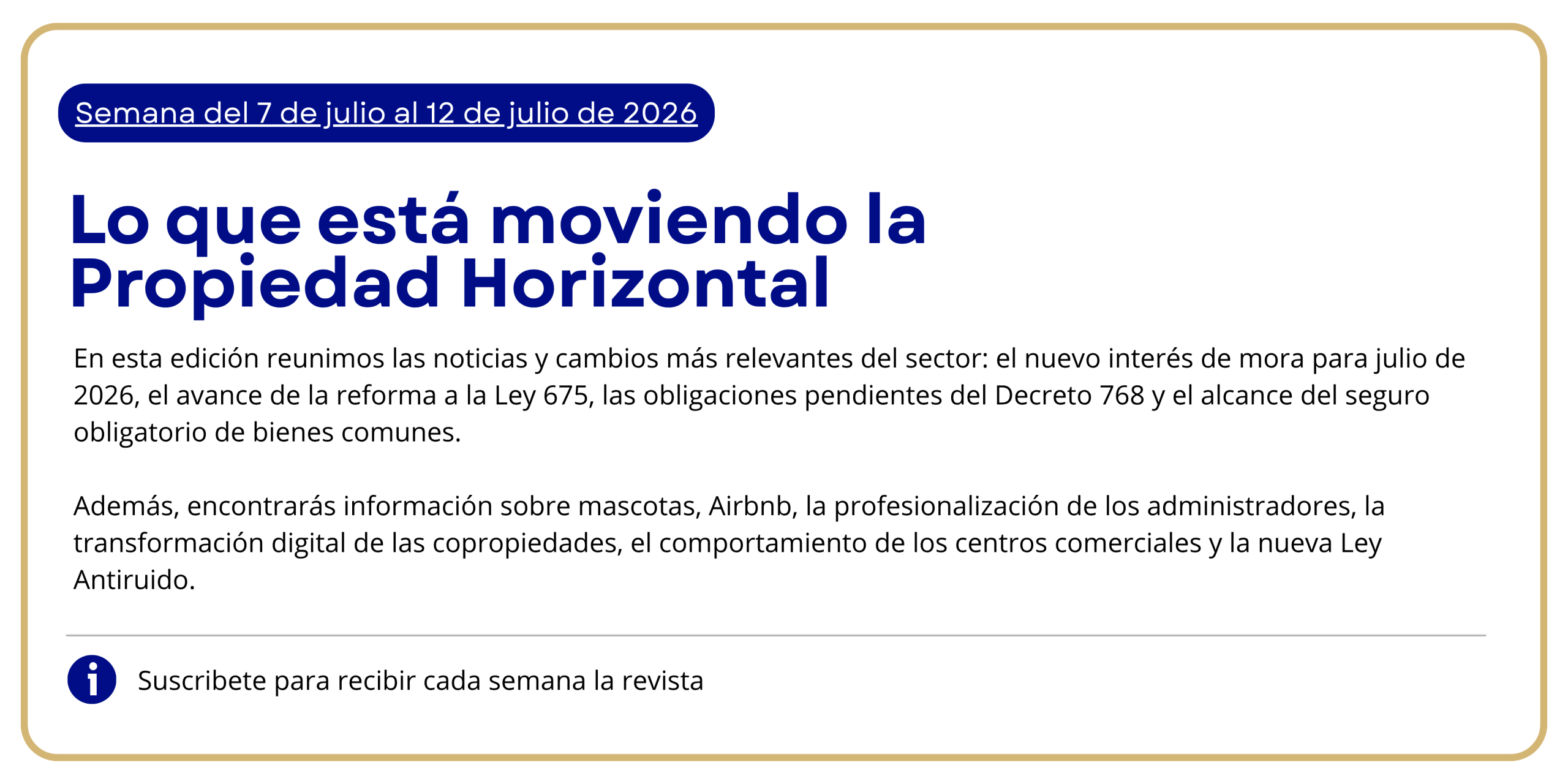 Semana del 7 de julio al 12 de julio de 2026