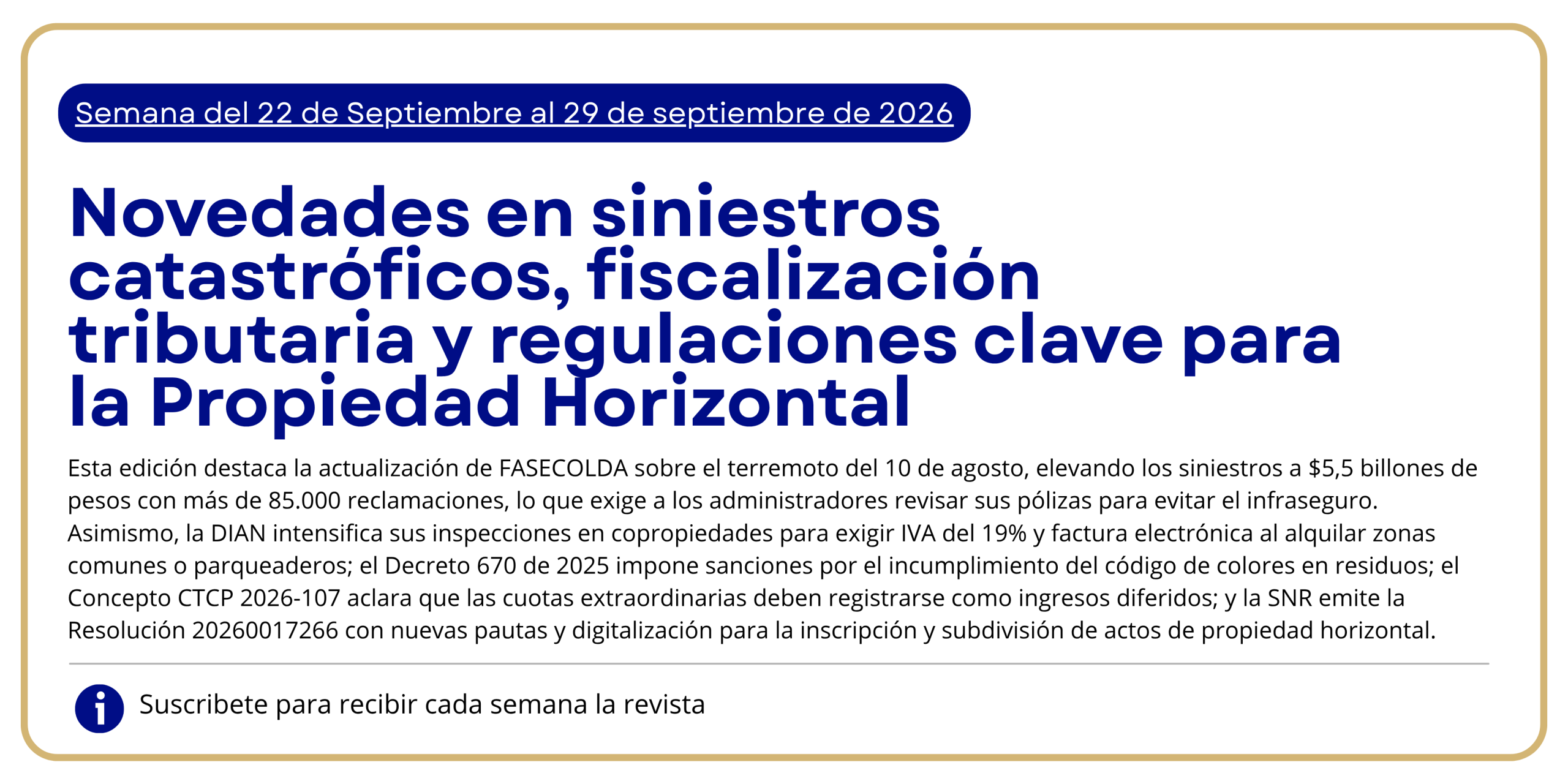 Semana del 22 de Septiembre al 29 de septiembre de 2026